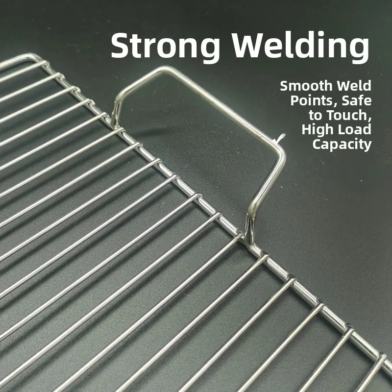 Thiened Stainl Steel 304 BBQ ill Ra with Handle Pork Roasting id Commercial Baking Drng Net Frame for Kitchen Co...
