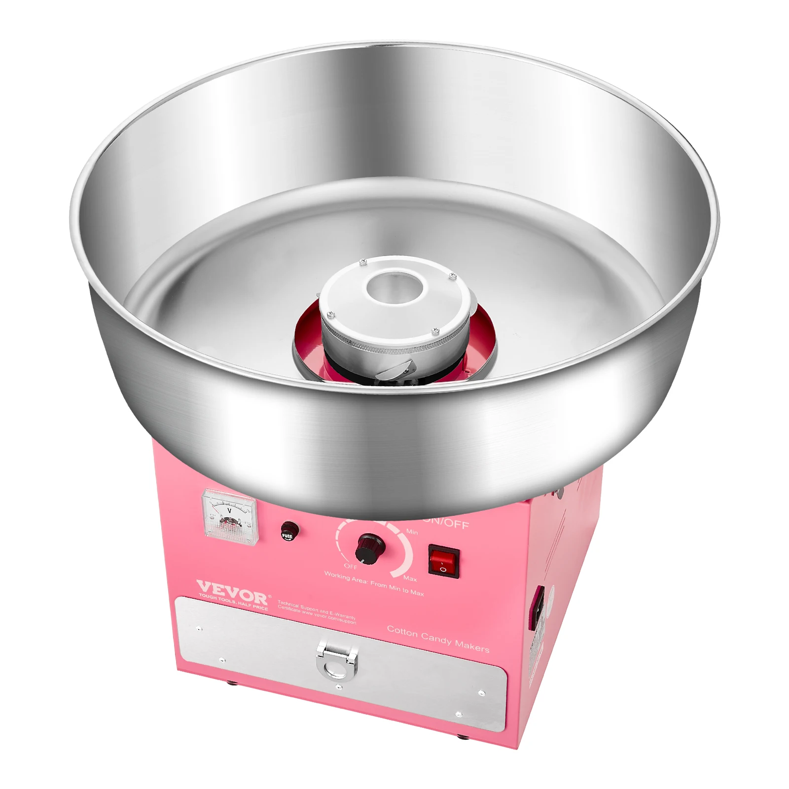 Stainless Steel Commercial Cotton Candy Machine Pink