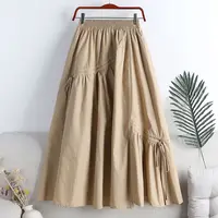 High Waist A-Line Skirt 2024 Summer New Sle Slimming Asymmetrical Belted Midi Skirt Women's f-length Skirts - Image 4