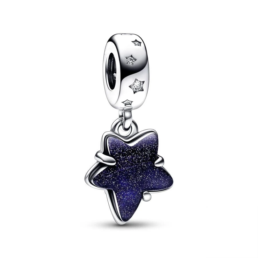 Tiny Spot Series Celestial Galaxy Star Murano Dangle Charm Bead Fit Original 925 Sterling Silver Bracelet DIY JewelryGift 2