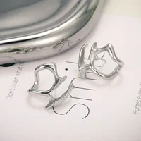 Fashion Punk Irregular Liquid Earrings Hip-Hop Personality Metal Hollow Earrings Clip Girls Party Jewelry Gifts Y2K Accessories - Image 5