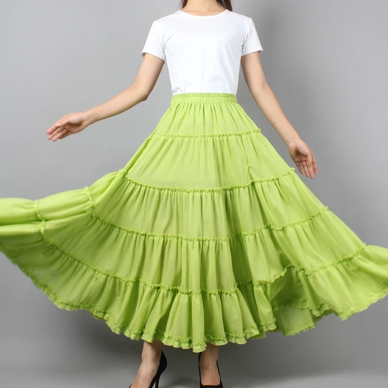Maxi Jupe Zara Femme – Verte, Imprimé Microfloral, Taille XS, Style Bohème