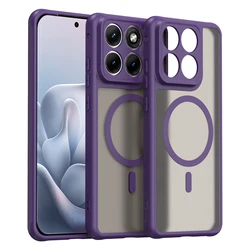 Luxury Matte Transparent Magnetic Phone Case - Premium Protective Cover for Motorola Moto G67 Power (Purple)