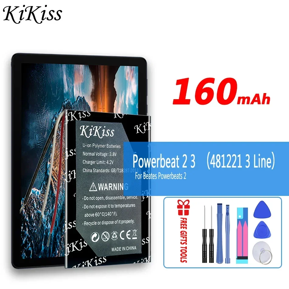 Kikiss Potente Batteria 2 3 (481221 3 Linee) 160Mah Per Beates Powerbeats2 Wireless Pb2 3 Per Powerbeats 3 Powerbeats3