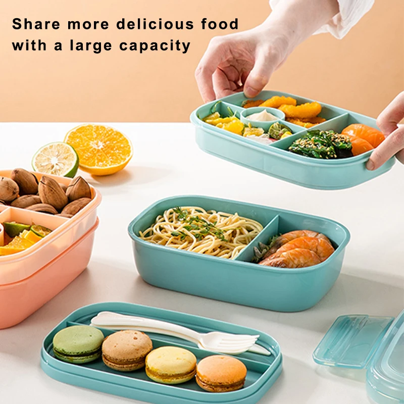 

1900ml Bento Lunch Box For Kids Girls Boys Student Sealed Fruit Box Office Microwave Lunch Containers With Utensils Set FoodSafe