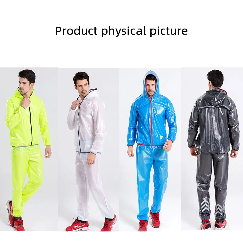 Men's Waterproof Raincoat for Cycling Hiking Climbing Reflective Safety Bicycle Clothing Jersey Mtb Bike Jacket Top Pants Only