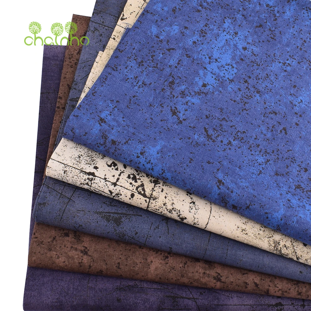 Chainho,Printed Plain Weave Cotton Fabric,Patchwork Cloth,Handmade DIY Quilting Sewing Material,Green Series,20x25cm,15CD69