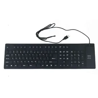 Foldable Silicone Keyboard - Silent, Waterproof, Dustproof, Soft Touch, USB Wired