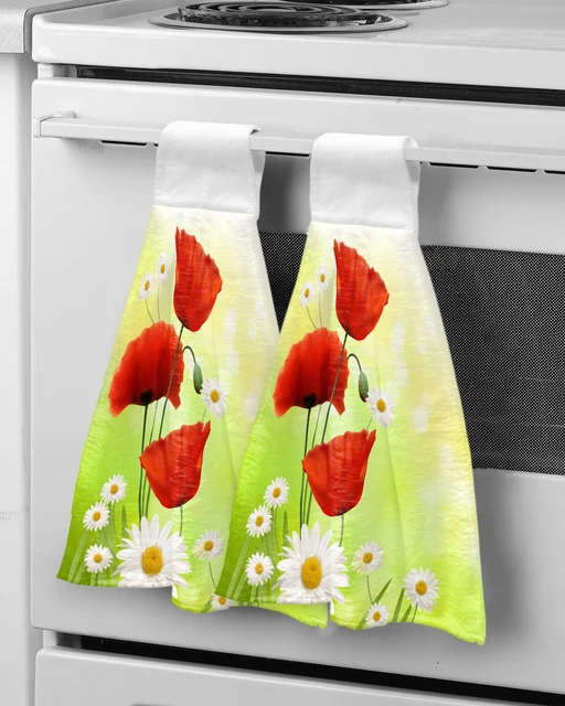 Daisy Honey Bee Bathroom Towel Set,Microfiber Bath Kitchen Beach