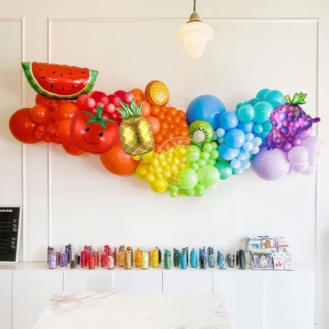 

145pcs Tropical Balloon Garland Arch Kit For Hawaii Party Fruit Decorations Birthday Party Luau Summer Beach Party Supplies