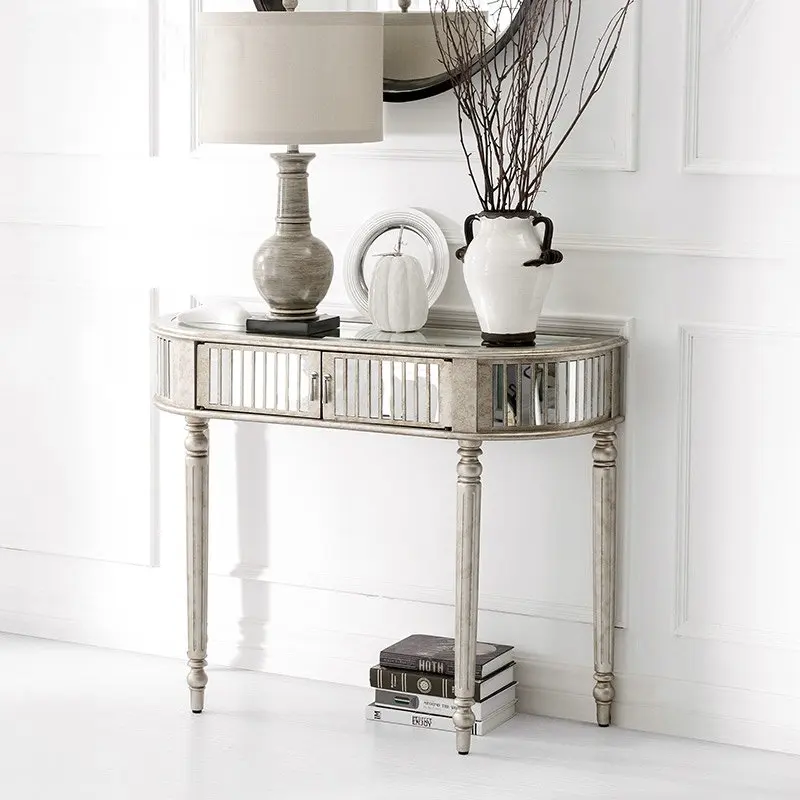 

Customized semicircular entrance table, ultra narrow, light luxury entrance cabinet, corridor, entrance entrance desk, wall faci