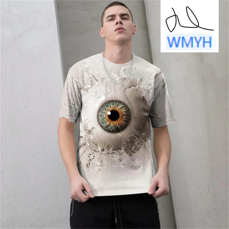 

Trend 3b Pattern O-neck Short Sleeve T-Shirts Daily Leisure Sports Style Clothing Comfortable Breathable Material Large Size Top