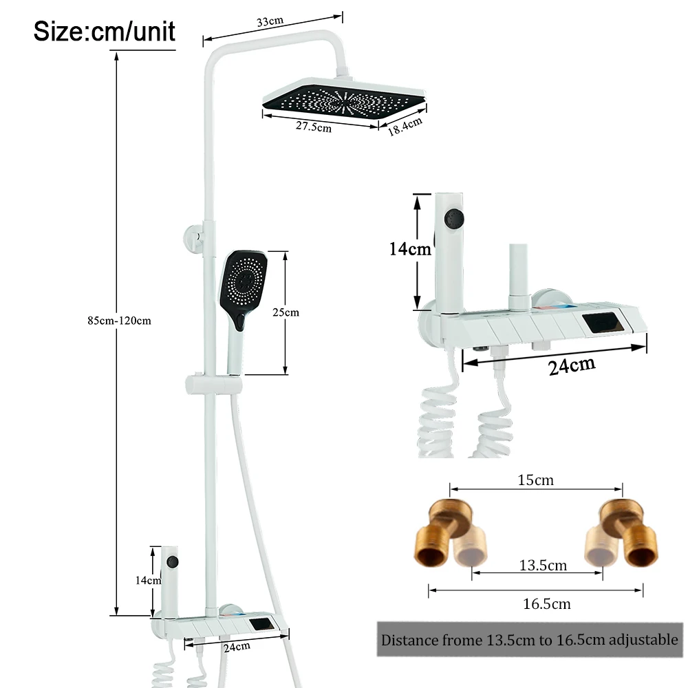 Digital Shower Set Intelligent Brass Bathroom Faucets Hot Cold Waterfall Tap Rainfall Shower System bathroom shower faucet set,bathroom faucet