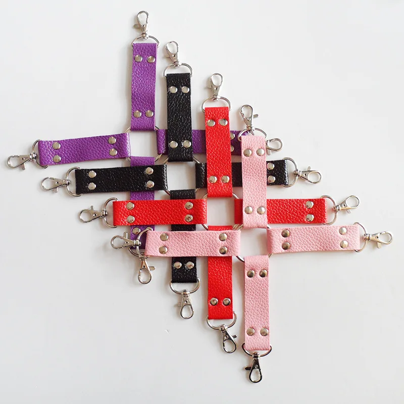 Sex Handcuffs Sex Toys PU Leather Plush Erotic Toys For Adults BDSM Bondage Restraints Handcuffs Cross Buckle For Woman