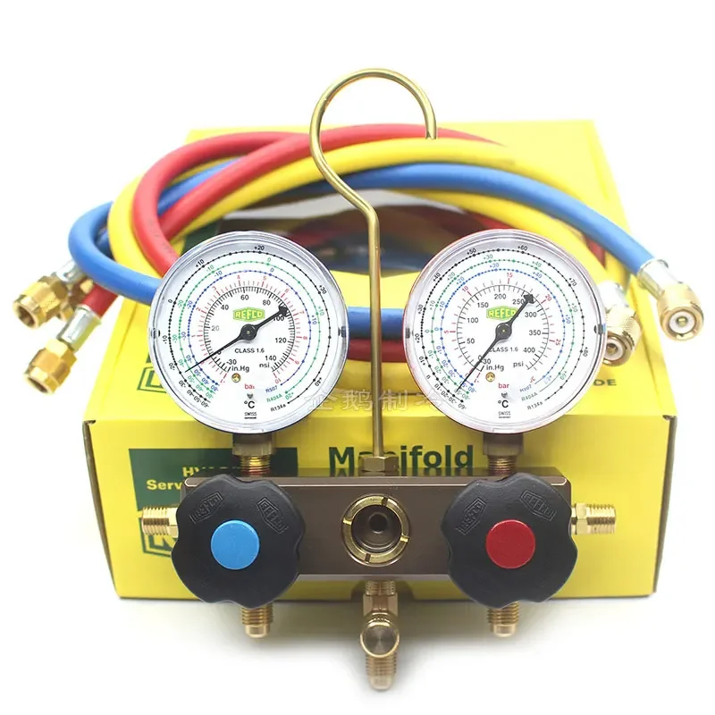 Manometro Composito A Doppia Testa Weike Manometro Di Aggiunta Del Refrigerante Bm2-6-Ds-R407C/R134A