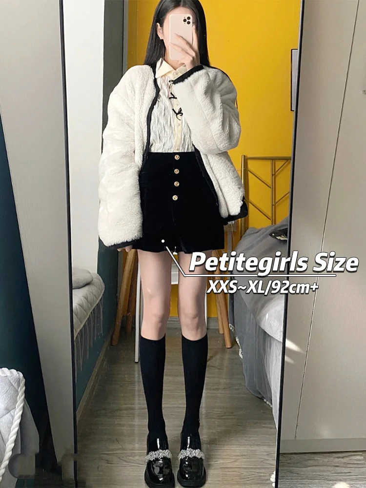 petite-girls-velutum-breastplate-shorts-women-autumn-winter-high-waist-straight-wide-leg-xs-display-height-style-boots-pants