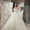 Luxury Bright Women Wedding Dresses Off The Shoulder A-Line Bride Gowns Mopping Length Princess Ball Vestido De Novia Customized 2