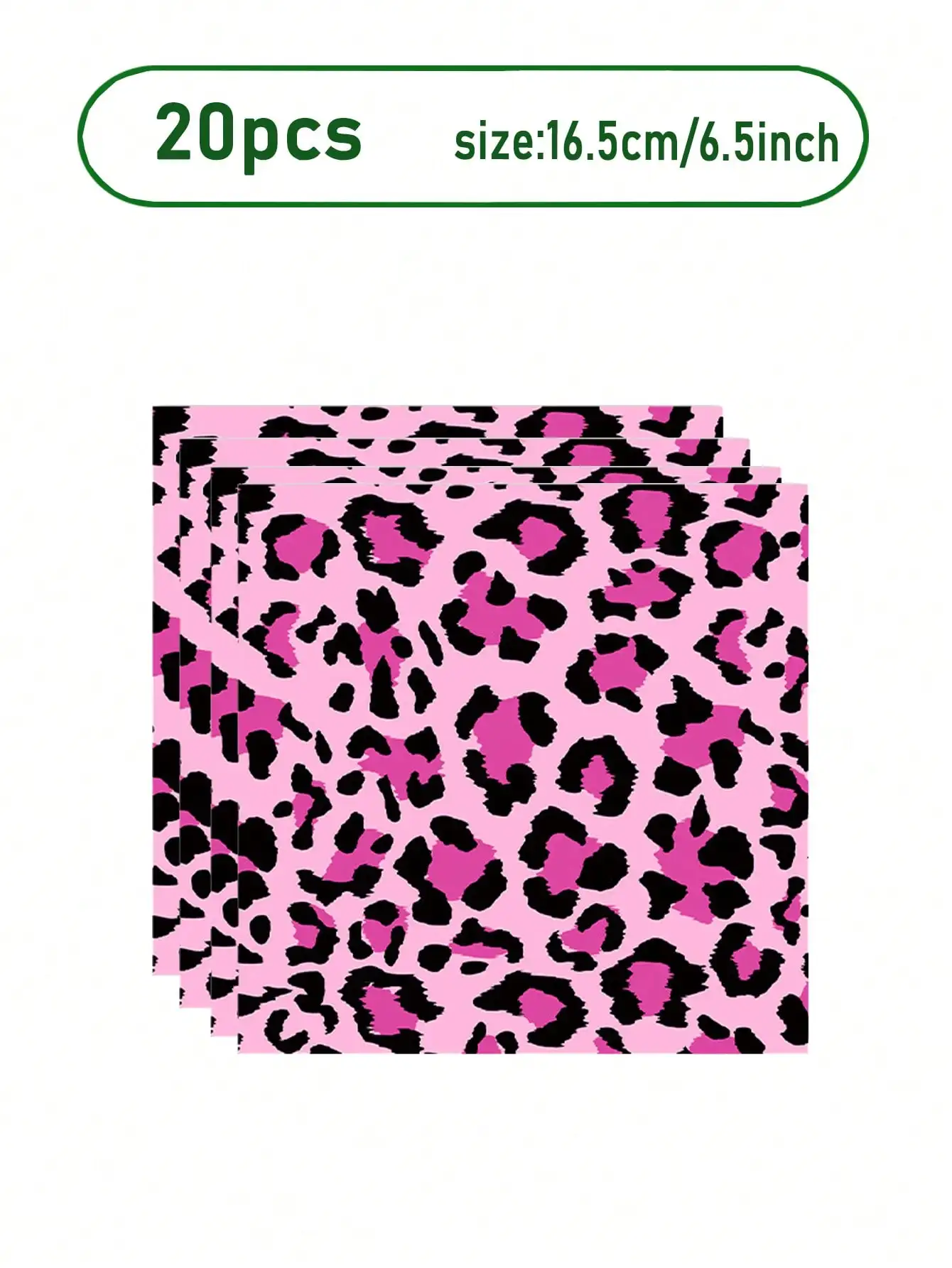 10-teiliges Partyzubehör-Set mit rosa Leopardenmuster und Gepardenkarton mit Tiermotiv – Einweg-Geburtstagsteller, Tassen und Servietten – Detail 7