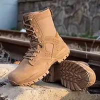 New Sle Ultra-Light Brown Combat Boots Men's Outdoor Waterproof Training Boots Winter High-Cut Wear-Resistant Desert Boots