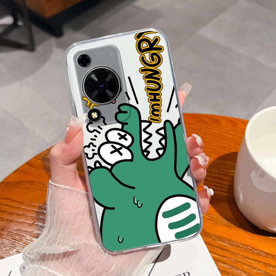 Cute Bear Flower Clear Protective Anti-Drop Phone Case - Soft TPU Cover