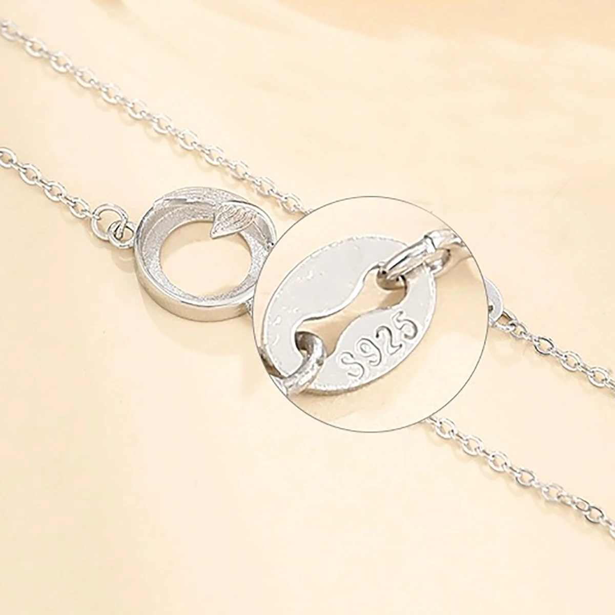 925 Sterling Silver Mermaid Tail Bezel Cup Pendant fit 8mm Cabochon Cameo Mounting Setting Necklace DIY Jewelry Making
