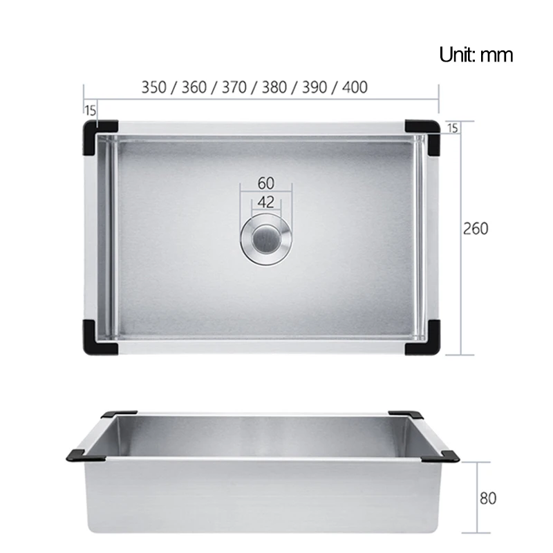 304 Stainless Steel Kitchen Sink Drain Basket Household Multifunctional Single And Double Sink With Drain Basket 6