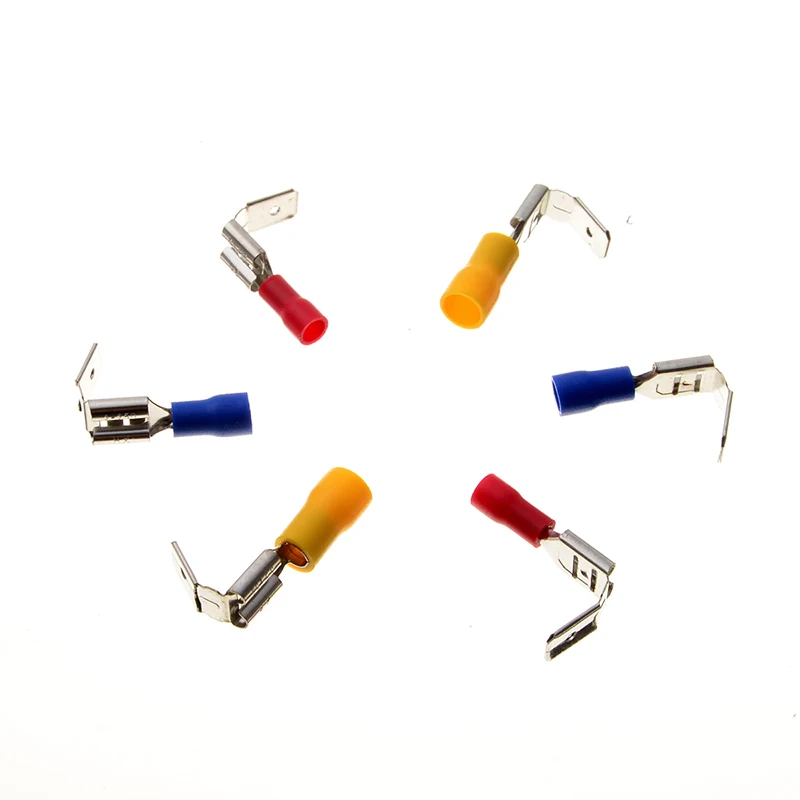 Connettori Elettrici A Crimpare A Vanga - Isolati, Maschio, Rosso, Blu, Giallo - 100 Pezzi