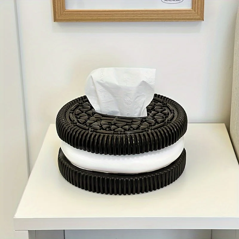 1 creative black and white tissue box holder, high-end tissue box for home living room, bedroom, desktop 6