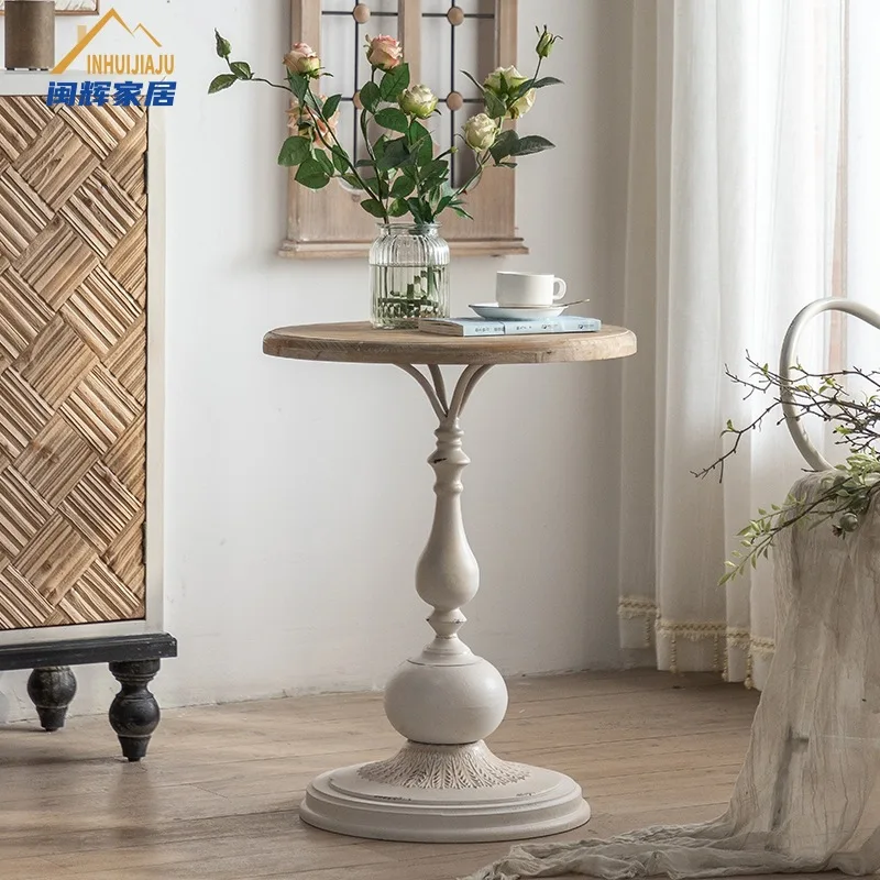 Retro Solid Wood Small Coffee Table Living Room Side Table Small Apartment Home Tea Balcony Coffee