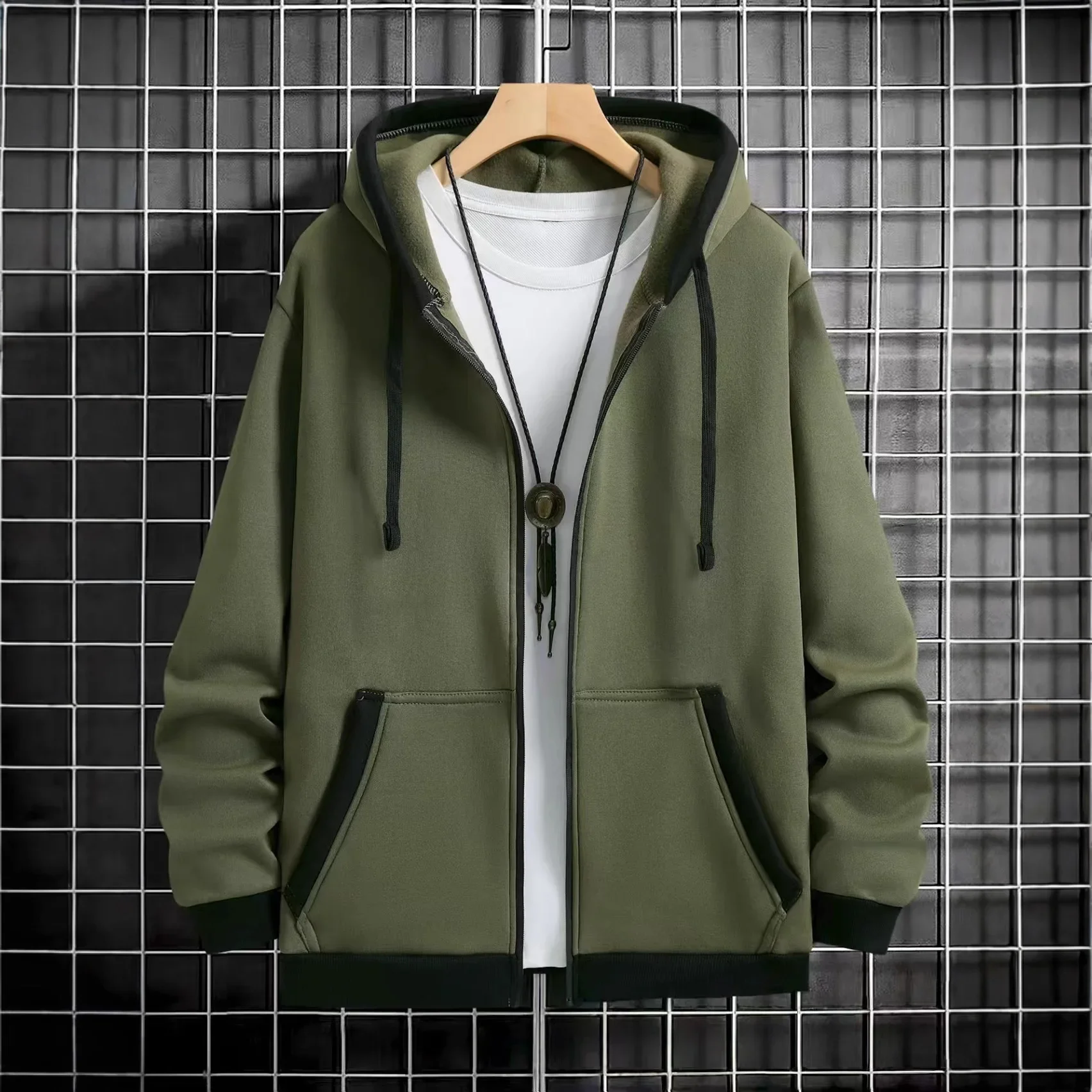 Autumn Winter Men Sweatshirts Long Sleeve Jacket Hoodie Zipper Closure Jacket Male Hoodies Sweatshirt Slim Fit Male Clothing