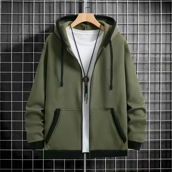 Autumn Winter Men Sweatshirts Long Sleeve Jacket Hoodie Zipper Closure Jacket Male Hoodies Sweatshirt Slim Fit Male Clothing
