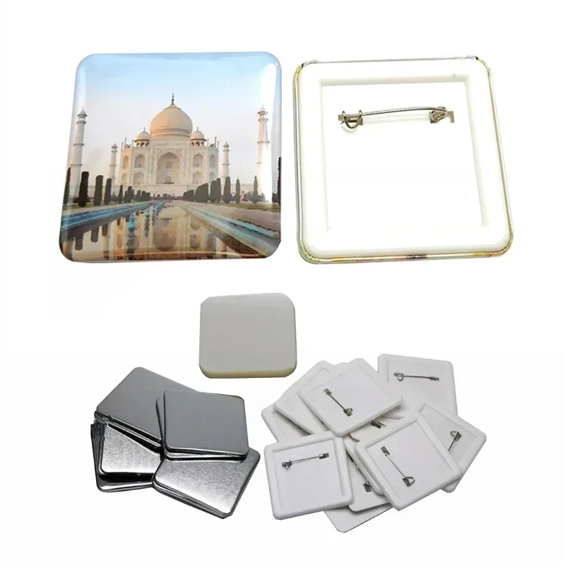 Square Badge Button Maker 50x50mm Refrigerator Soft Magnet Making Blank Pin Button Badge Metal Plascit DIY Art Craft Machine for badge maker button maker machine magnet maker
