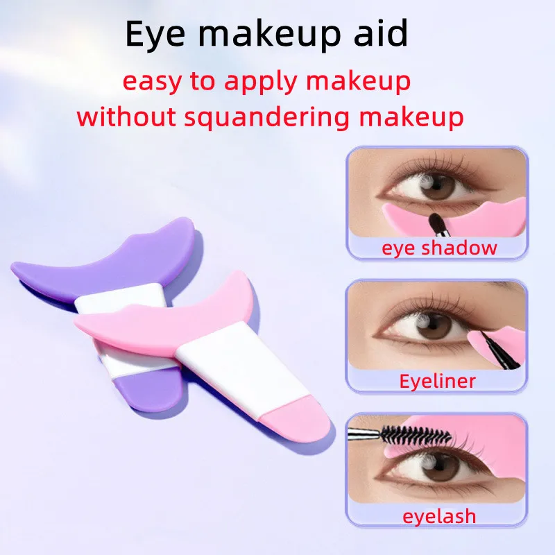 YS00065- Multi functional eye makeup silicone baffle crescent shaped eyelash brush eyeliner eye shadow auxiliary artifact