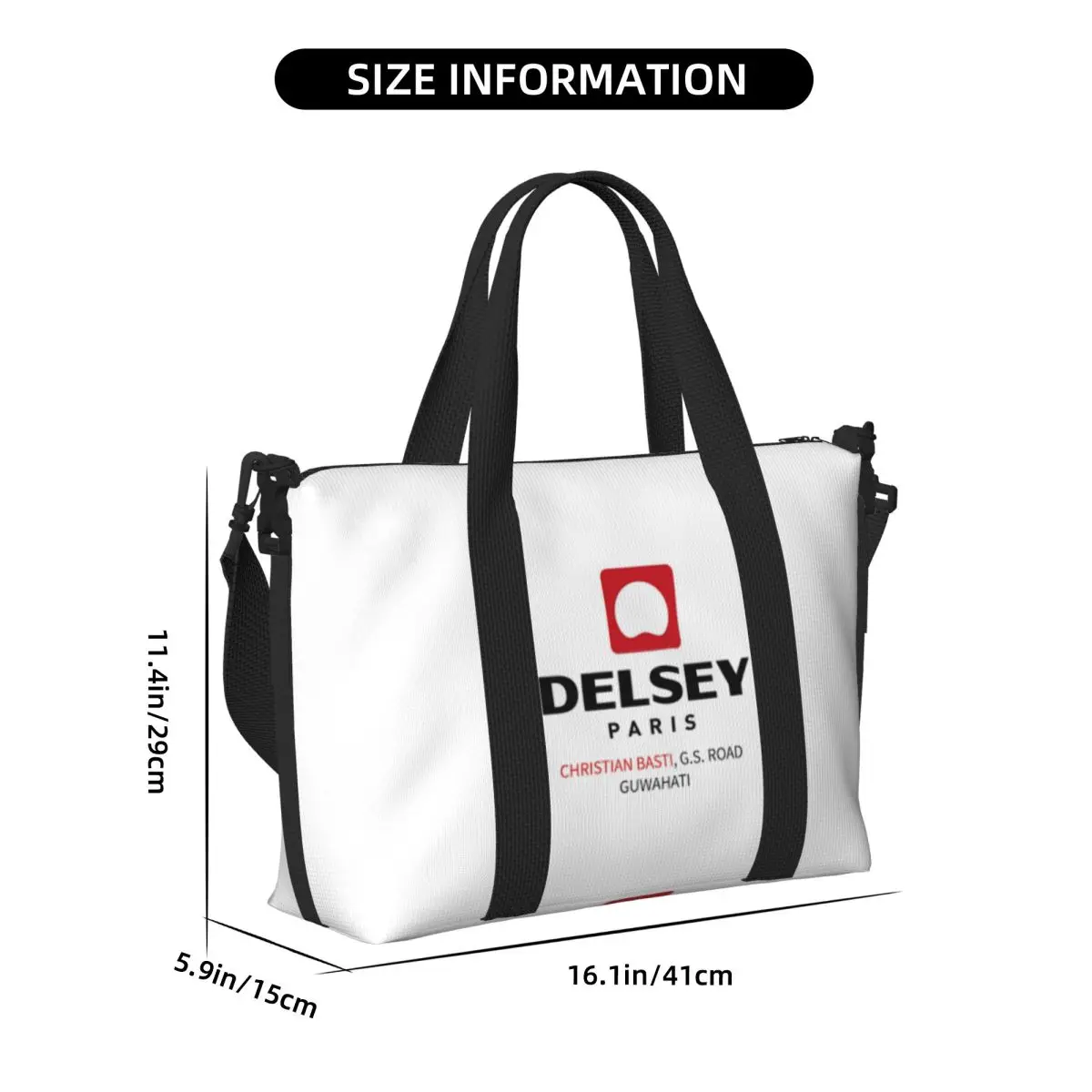 Large DELSEYS Tote Bag for Women Shoulder Shopper Beach Gym Travel Bag