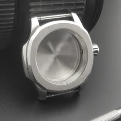 Rose Gold 40mm Square Watch Case with Sapphire Glass and Silver PVD Black Finish - Fit NH34 NH35 NH36 (Silver)