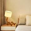 Wooden Robot Shape Creative Table Lamp Indoor Study Fashion Reading Desk Lamp Nordic Modern Desktop Decorative Night Light 3