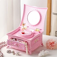 Elegant Classic Rotating Ballerina Music Box with Drawer Hand Crank Music Jewelry Box Perfect Christmas Gift for Girls 1