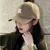 Large Head Circumference Baseball Cap Men's and Women's Dome Hat Soft Top Cap 60/65cm Sun Protection  Letter R Hat Adult Caps 1