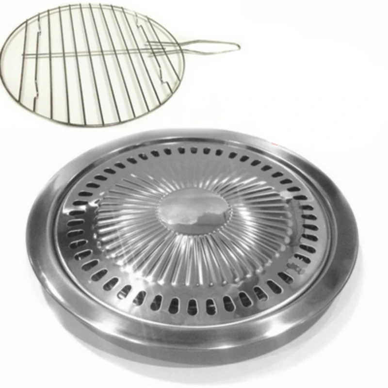 가정용 간단한 바베큐 스테인레스 스틸 그릴 그물 냄비 랙, 한국 스타일 전기 오븐, 무연 건강 그릴, 바베큐 도구