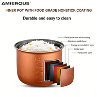 ARIER 12V 24V 220V Mini cuiseur à riz voiture camion soupe vapeur chauffage boîte à déjeuner repas chauffage plus chaud 3L pour Camping menu russe 6