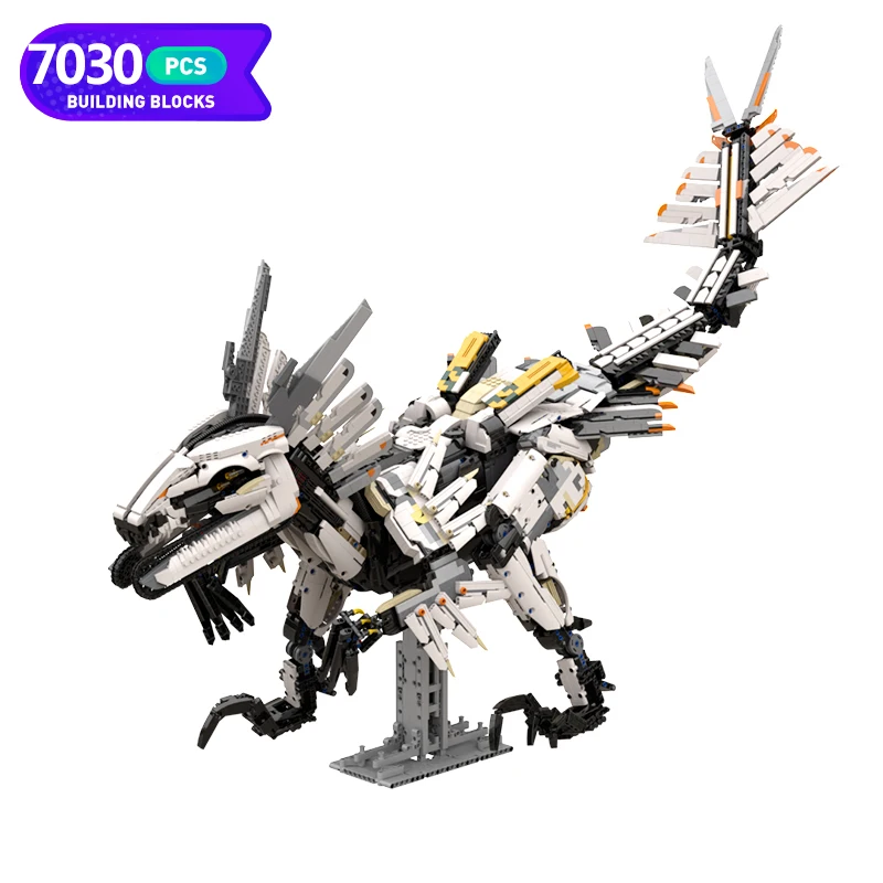 Moc 인기 게임 호라이즌 제로 Dawned Clawstrider 기계 몬스터 블록 조립 모델, 드래곤 공룡 브릭 장난감