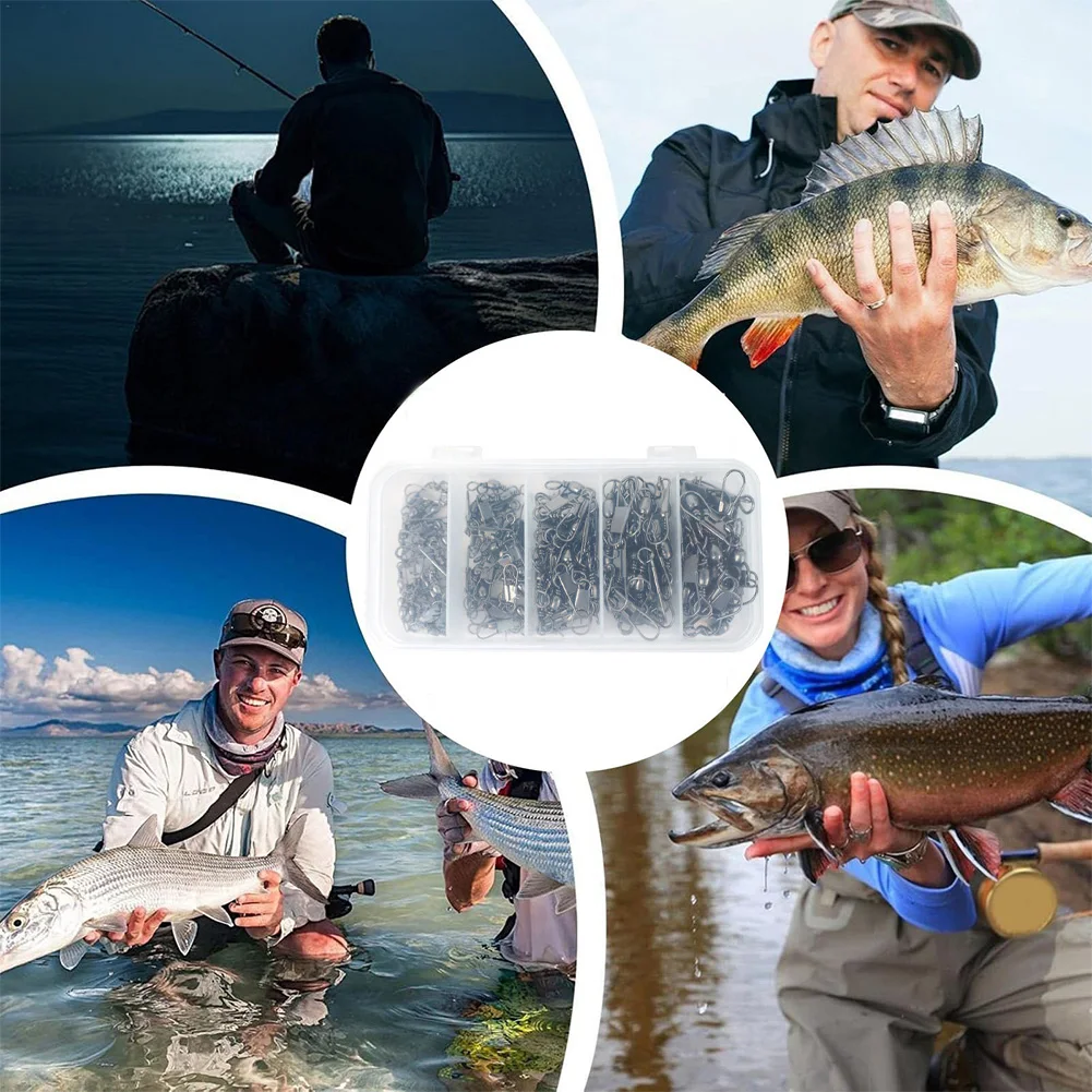 Stainless Steel Fishing Snap Swivel High Strength Rolling Swivel