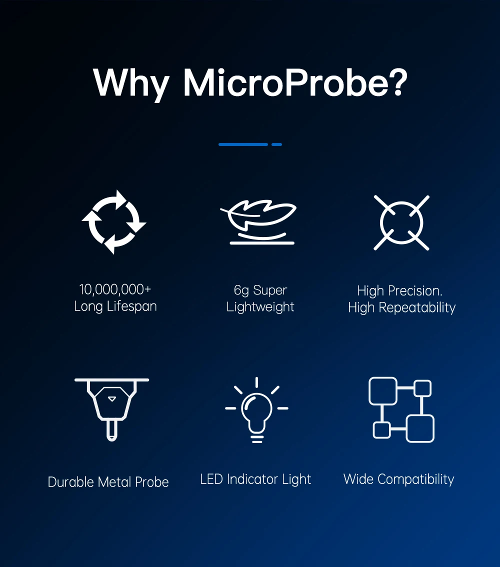 bigtreetacétone microprobe auto droeling kit led voyant imprimante partie pour pour biqu imprimante série extrudeuse