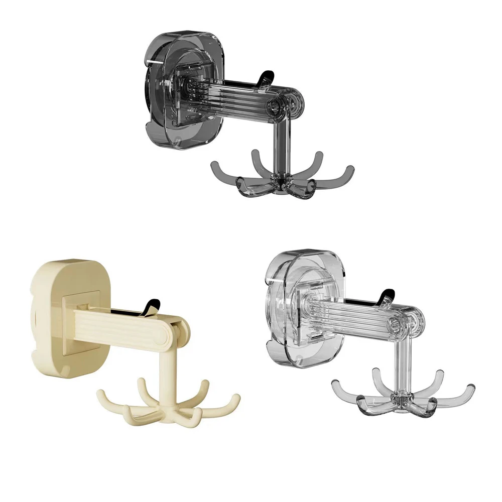 

Universal Hooks 360-degree Rotatable Six-claw Storage Hooks Bathroom Bath Towel Rack Kitchen Organizer Punch-free Storage Hooks