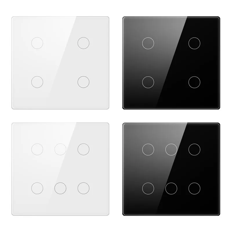 Tuya WiFi Smart Light Switch 4x4 Touch Screen Panel 100-240V 4/6 Gang Brazil Light Wall Switch works with Alexa, Google Home