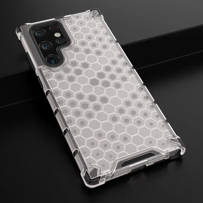 2-in-1 Full Protection Shockproof Translucent Phone Case with Hard Armor Cover