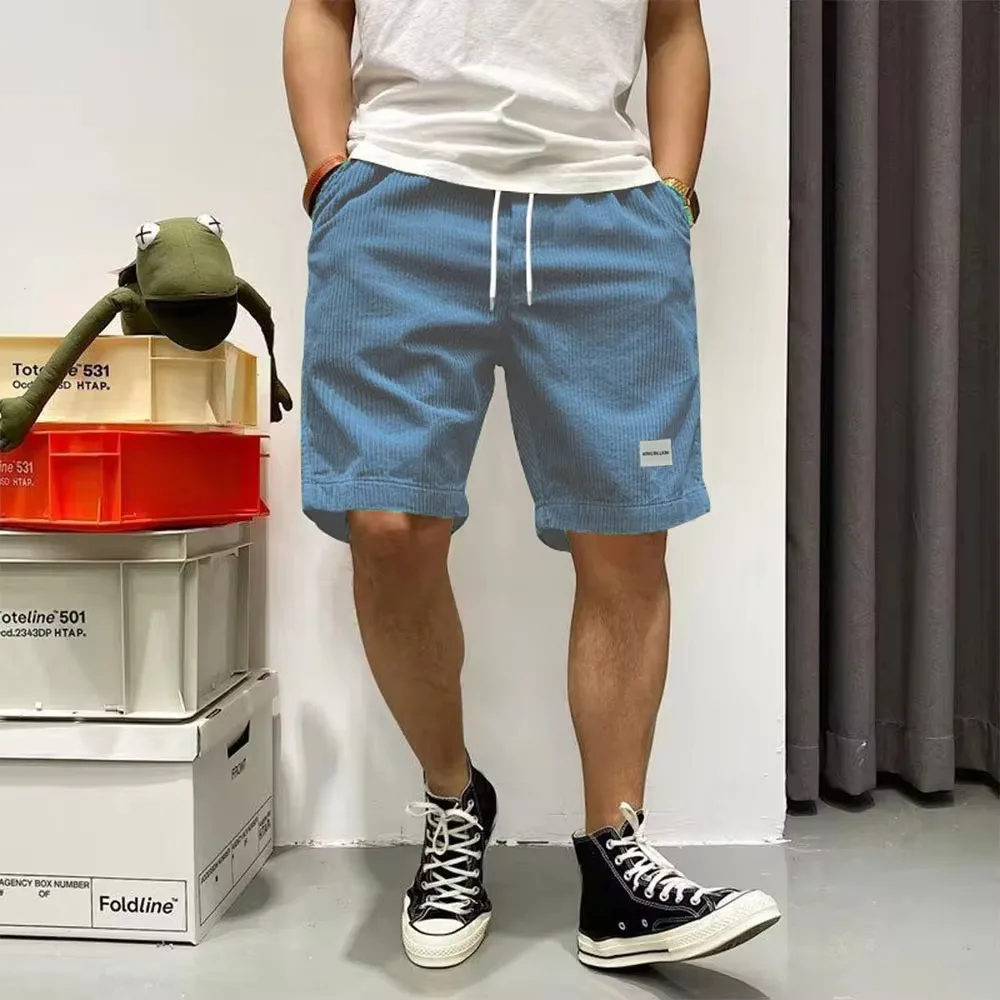 Men's Summer Shorts Corduroy Short Pants Baggy Loose Basketball Shorts Casual Male Sweatpants Elastic Waist Sports Shorts 4