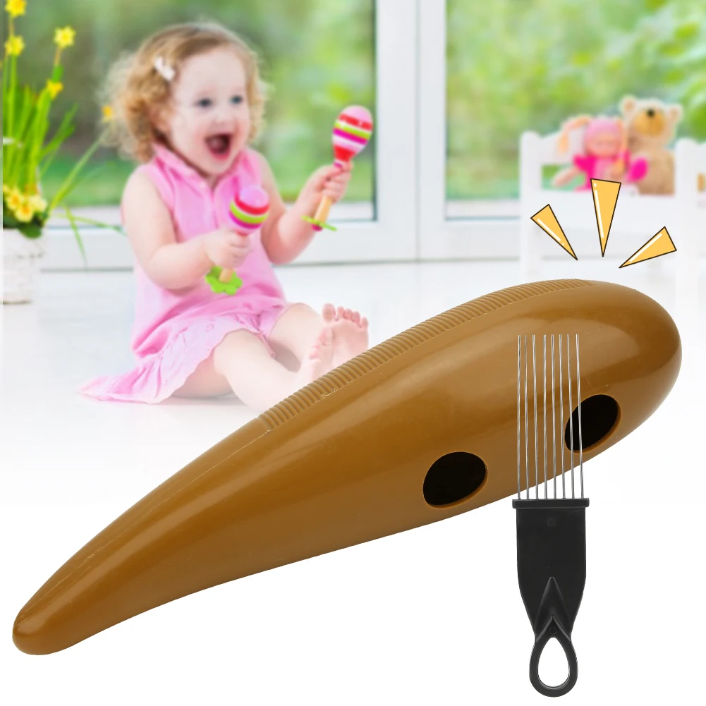 Plastic Guiro With Scraper Hand Orff Percussion Instrument Children Music Teaching Musical Instrument