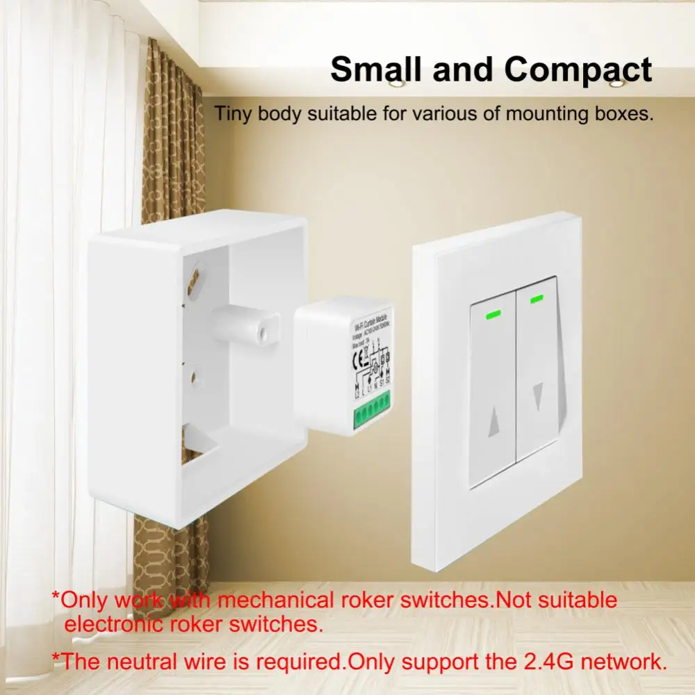 

Tuya 1/2CH Smart Switch Module For Roller Shutter Electric Motor Compatible With Alexa Home Smart Life