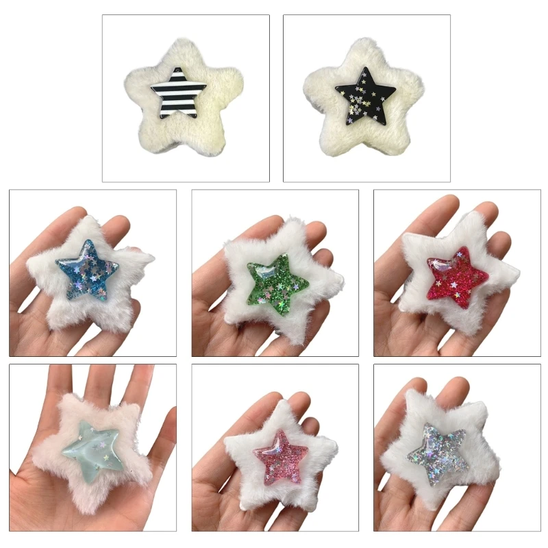 

Star Shape Hairpins Female Plush Star Hair Clip Headdress Y2k Style Barrette Star Hair Clip for Women Dropship